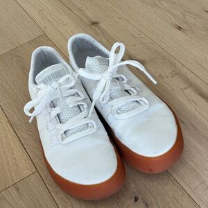 Women's White NOBULL Sneakers with Brown Rubber Sole